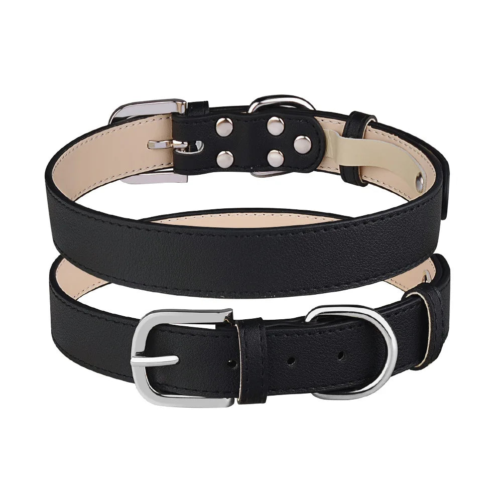 Affordable Comfort Dog Cat PU Leather Collar Adjustable Pet Accessories for Small Dogs Puppy Mascotas Supplies Collier Chien