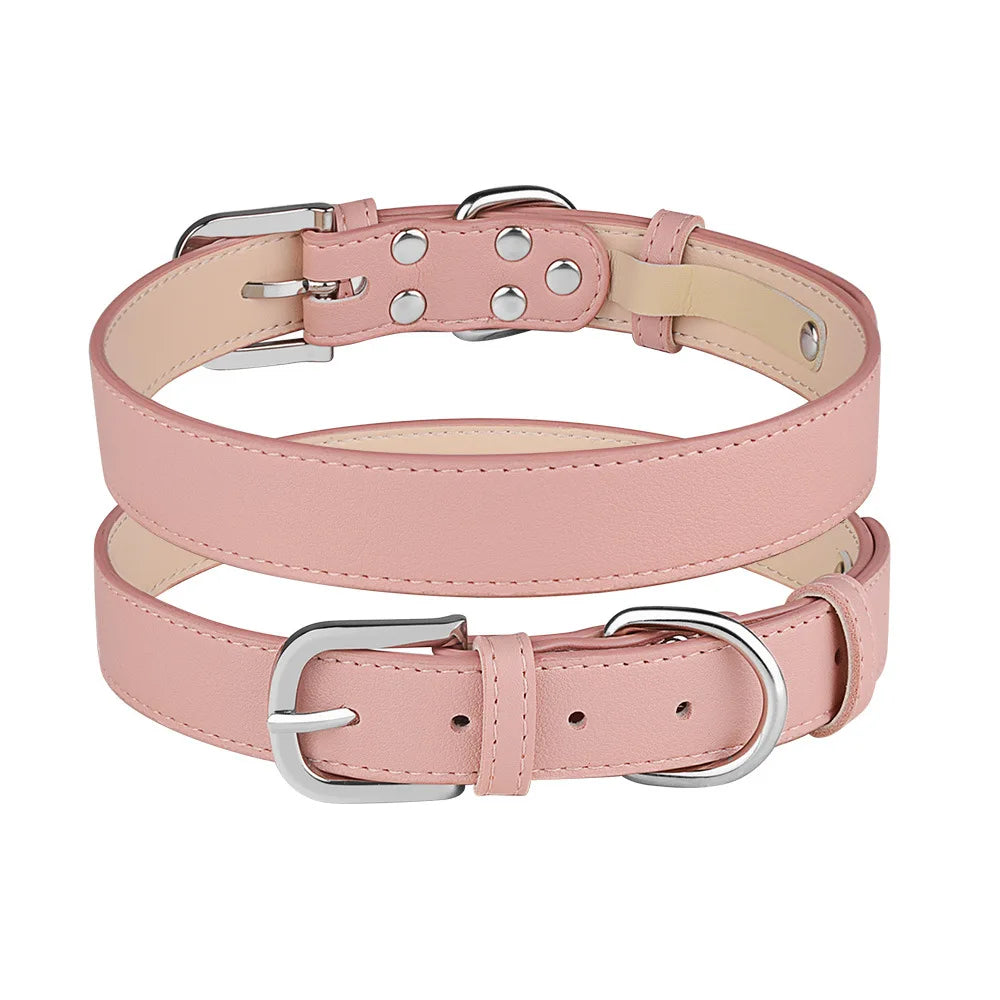 Affordable Comfort Dog Cat PU Leather Collar Adjustable Pet Accessories for Small Dogs Puppy Mascotas Supplies Collier Chien